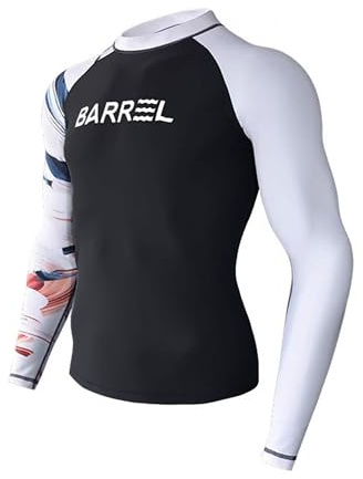 Letuwj Män Rash Guard Set Baddräkt Helkropp Solskydd Surfing Kostym Våtdräkt Långärmade Långa byxor Svart Vit topp XXL