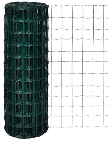 Tino Tech Eurozaun Stahl 25x1,7 m Grün Gartenzaun Metall Zaun Garten Sichtschutz Gitterzaun Dekorative Zäune Wildzaun Maschendrahtzaun für Garten UV-beständig und Wetterfest
