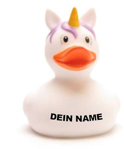 DUCKSHOP Badeenten - personalisierbar (Einhorn Ente Weiss)