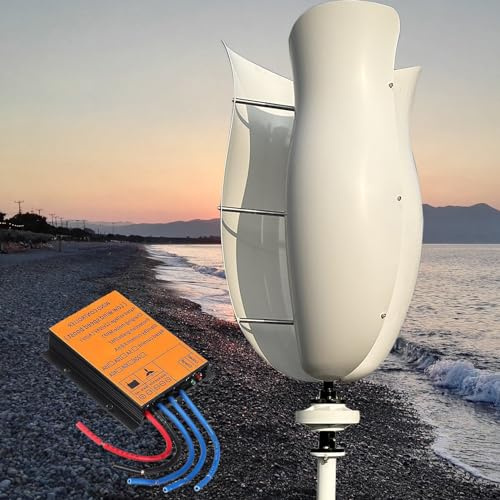 ZHOZHUT 2200W / 3000W Aerogenerador De Levitación Magnética Permanente Vertical 12V / 24V / 48V Aerogenerador Portátil Doméstico con Controlador MPPT, Sin Ruido Turbinas Eólicas,3000w,48V
