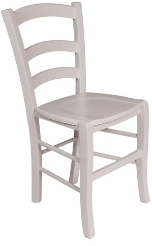 Dmora - Klassischer Holzstuhl, für Esszimmer, Küche oder Wohnzimmer, Made in Italy, cm 46x42h87, Sitzhöhe cm 47, Farbe Weiß