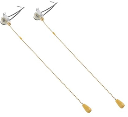 HOMSFOU Kit De Remplacement Interrupteur À Tirette En Fer 2 Pièces Pour Ventilateur De Plafond Et Lampe Accessoires Commutateur D'Éclairage Pour Maison Et Salle D'Exposition