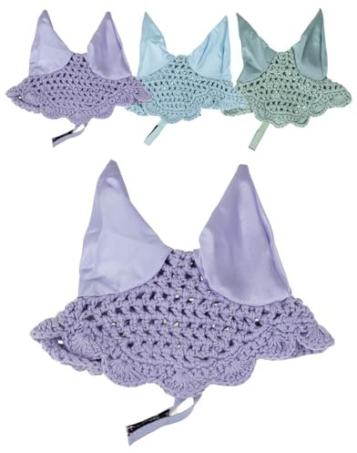 RL24 - Hobby Horse Fliegenhaube – Spielzeug Haube zum Aufsetzen auf die Ohren von Steckenpferden – Hobby Horse Zubehör – Stockpferd Haube in Flieder