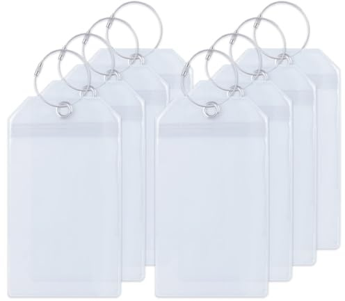 8 Stück Kofferanhänger für Kreuzfahrten, 19cm x 11cm, Kreuzfahrt Gepäckanhänger mit Edelstahl Schlaufe, Transparente Kofferanhänger Kofferschilder Wasserdicht PVC für Reisegepäck Taschen, Rucksäcke