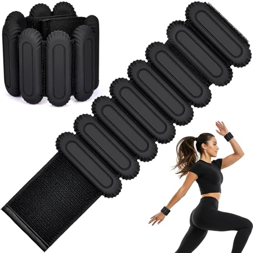 FOYIOLRU Tragbare Gewichtsmanschetten 2PCS Schwarz 2 * 480g Verstellbare Handgelenkgewichte Knöchelgewichte für Jogging Aerobic Yoga Krafttraining