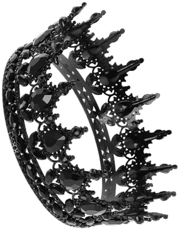 Beavorty Barocke Brautkrone Schwarz Leichter Legierungskronen Kopfschmuck Vintage Tiara Für Hochzeit Abschlussball Party