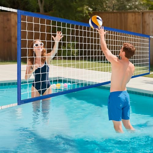 Divove Pool-Volleyballnetz 457 x 91 cm – Verstellbar & Wasserdicht, Tragbares Ersatznetz aus strapazierfähigem Polyethylen (PE) für Wasserspiele, Garten, Strand & Outdoor-Aktivitäten
