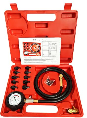 Kit de testeur de pression d'huile GBKDQQ, Manomètre d'huile 0-140 PSI, Outil de testeur de pression d'huile, Testeur de compression de cylindre de moteur pour système de carburant, convient pour