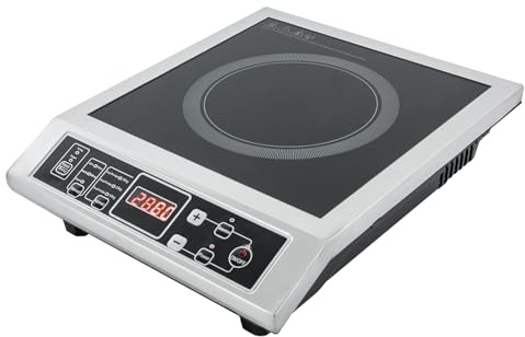 KiwiHood Piano cottura a induzione professionale da 3500 W con 8 livelli di regolazione della temperatura e della potenza, fornello a induzione per cucina, camper, campeggio, ristorante ed esterno