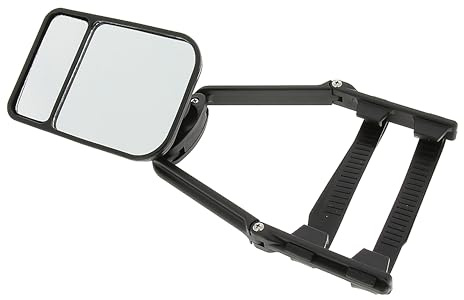 Hi-Gear Convex Tow Mirror, Dual Mirror Design with Adjustable Straps, PP and Rubber Construction, 30 x 12.5 x 8 cm, for Caravan and Motorhome Towing