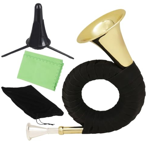Tragbares French Horn Kompaktes Blechblasinstrument | Tisch-Waldhorn mit Halter für Musikübungen, Outdoor-Events, Reisen, Auftritte, Anfänger