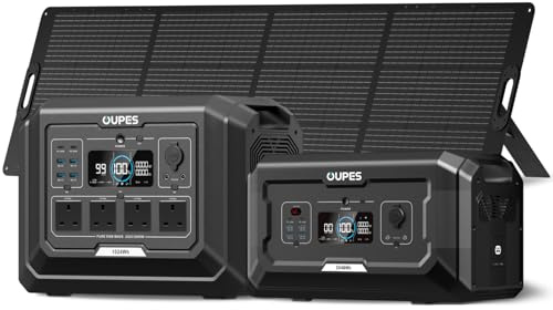 OUPES Mega 1 Portable Power Station with B2 Extra Battery & 240W Solar Panel Included - 3072Wh/2000W(4500W Peak) Solar Generator, 36 Min Fast Charge/100W USB-C Output for Home, Camping, Power Outages