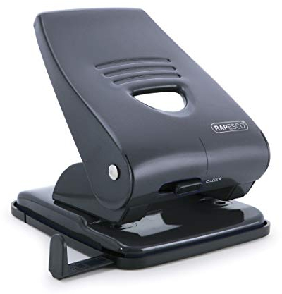 Rapesco PF800AB1 Heavy Duty 835 2-Hole Metal Punch, 40 Sheet Capacity, Black