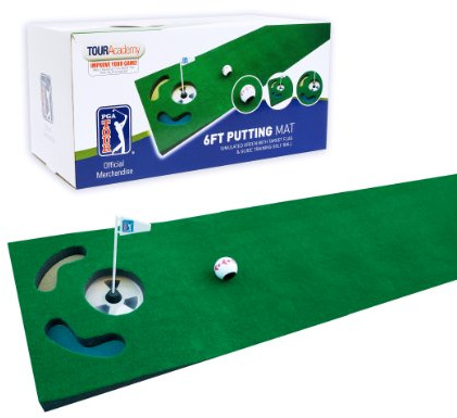 PGA Tour - Tappetino da allenamento da 183 cm con pallina guida e consigli per l'allenamento