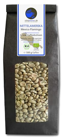 Café vert bio Arabica Mexique Flamingo (grains de café vert brut 500g) - Certifié GMP