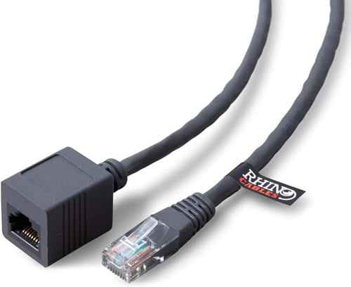 rhinocables CAT 5 Ethernet RJ45 Extension Cable CAT5e LAN Gigabit Network Internet Extender Male to Female Patch Cord Connector (Pack of 1, 5m)
