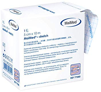 MaiMed Stretch Universal 10cm x 10m Fixierpflaster Rolle | Elastisches Klebeband für Verbände | Hypoallergenes Fixiervlies | Medizinisches Klebepflaster