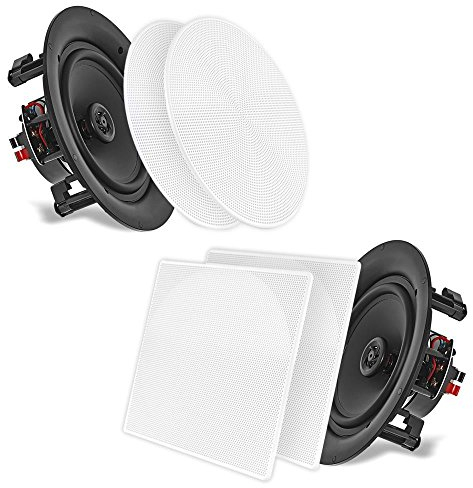 Pyle Altoparlanti da Soffitto 20 Centimetri, Casse Audio 2 Vie, Coppia Stereo A Gamma Completa, Design a Incasso, Risposta In Frequenza 40 Hz - 20 KHz, Speaker 250 Watt Picco