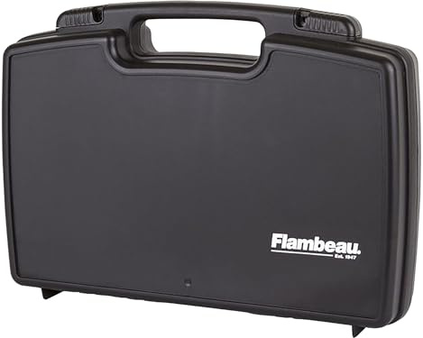 Flambeau Unisex's 791711-SSI Pistol Case, Multi-Coloured, Large | Contoured case houses a scoped rifle or shotgun compactly. 4 hasps, piano and brass hinges, convoluted foam lining