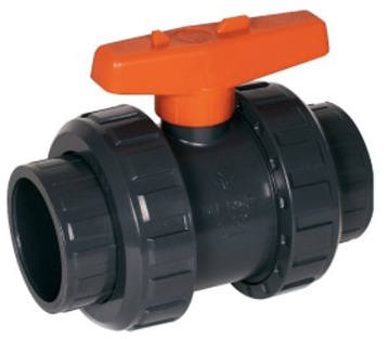 2-Wege Kugelhahn mit PVC Klebeanschluß - Ø 63 mm von Praher