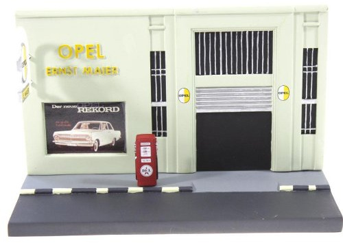 Diorama garage opel Ernst Maier pour voiture miniature 1/43
