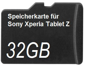 32GB Speicherkarte für Sony Xperia Tablet Z