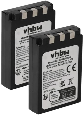 vhbw 2x batteria compatibile con Olympus Camedia C-760 Ultrazoom, C-770 Ultrazoom, C-765 Ultrazoom, C-770 Movie fotocamera (750mAh, 3,7V, Li-Ion)