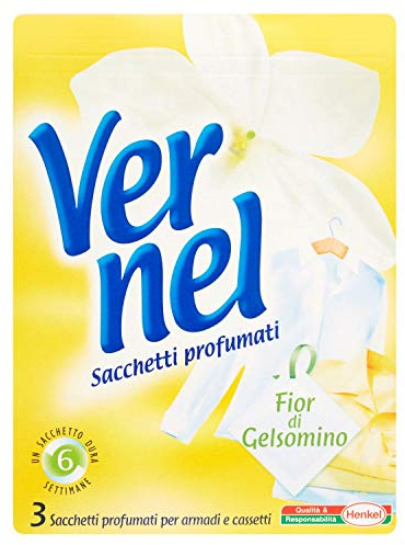 Vernel - Sacchetti Profumati, Fior Di Gelsomino, Per Armadi E Cassetti, Con Lacci In Seta Per Appenderli - 3 Pezzi