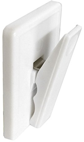 Merriway BH03999 (3 Pcs) White Plastic Self Adhesive Sprung Bill Clip Note Holder - Pack of 3 Pieces