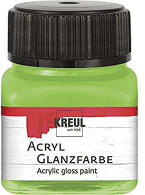 KREUL 79217 – Akrylglansfärg, 20 ml glas i lindgrönt, glänsande slät akrylfärg för målning och hantverk, vattenbaserad, ekrar, snabbtorkande och täckande
