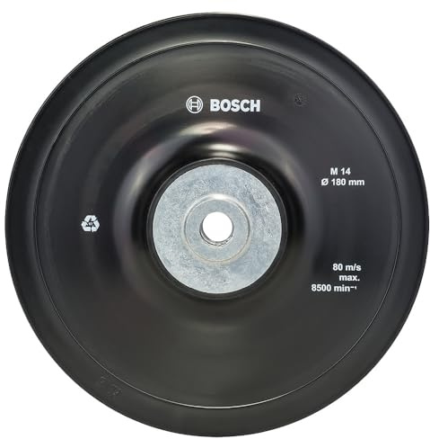 Bosch 1x Plateau de ponçage souple PRO Backing Pad, M14 | Ø 180 mm Professional Accessoire Grande meuleuse angulaire