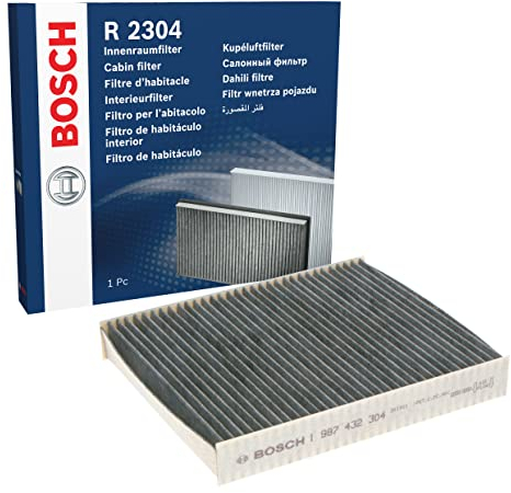 Bosch R2304 Activated Carbon Cabin Filter, Replacement Filter - Against Unpleasant Smells, Pollen and Dust for Cleaner Air Inside the Vehicle