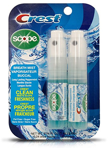 Crest Breath Mist With Scope Long Lasting Peppermint 2 7Ml Bottles