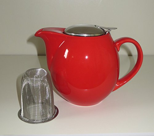 Kanne Saara Porzellan mit Deckel und Sieb, 0,9 l (rot)