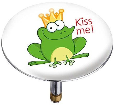 WENKO Badewannenstöpsel Pluggy® XXL Froggy - Abfluss-Stopfen, für alle handelsüblichen Abflüsse, Kunststoff, 7.5 x 6 x 7.5 cm, Mehrfarbig