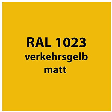 Colours-Manufaktur Streichlack Farbe 1K Premium Qualität 1 Liter RAL 1023 Verkehrs-Gelb Matt
