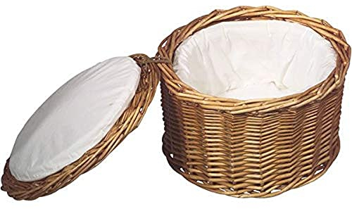 Cesta de huevos APS, cesta de huevos de color beige claro, contenedor de huevos, mimbre sólido y resistente, para aproximadamente 20 huevos, mantiene el contenido caliente durante mucho tiempo gracias al forro de tela, Ø 25 cm, altura 17,5 cm