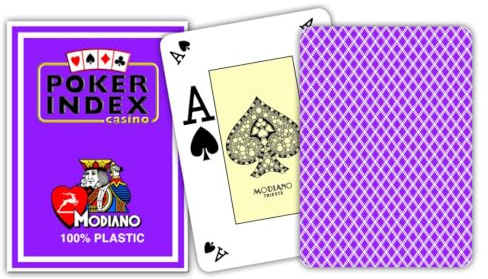 MODIANO Texas Poker 4 Mini Index viola - Carte da gioco Texas Poker 3005373