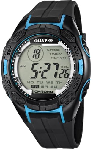 CALYPSO Reloj Modelo K5627/2 de la colección Digital FOR Man, Caja de 46,8 mm con Correa de Caucho Negro para Caballero
