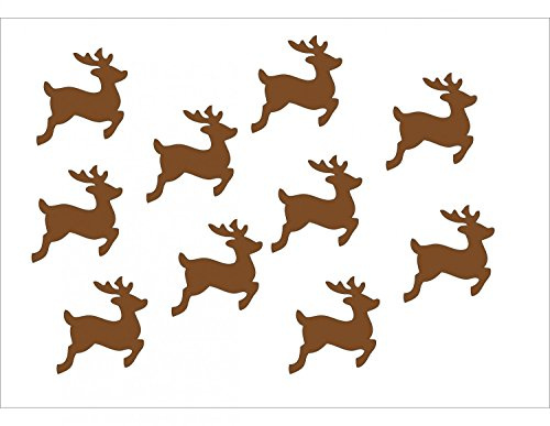 Miniblings 10x Bügelbilder Aufnäher 28mm GLATT Hirsch Reh Rehe Patch Bügelbild I Kinder Bügelflicken Patches zum Aufbügeln - Flexfolie - Applikation Nähen, Farbe:braun