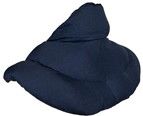 Nackenhörnchen mit Stehkragen dunkelblau - Leinsamenkissen - Nackenkissen Wärmekissen -Nacken-Heizkissen für Mikrowelle und Backofen