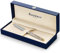 Waterman Hémisphère Füller | Edelstahl mit Zierteile aus 23 K Gold | Füllfederhalter mit mittlerer Feder und blauer Tinte | Geschenkbox