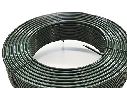 Spanndraht 80 m Ring, Ø 3,8 mm stark, inkl. PVC-Mantel grün, Drahtkern Ø 2,6 mm
