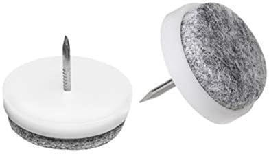 Metafranc Filtglidare Ø 25 mm – med nagel – vit – 50 stycken – effektivt skydd av dina möbler och stolar, set med glidfötter för känsliga golv/stolsglidare/golvglidare/644076