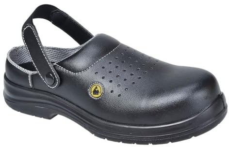 Portwest FC03BKR43 Sandalo di Sicurezza Traforato SB AE ESD in Composito, Nero, 43