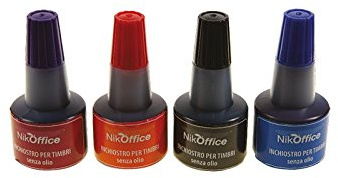 Inchiostro per timbri nero - senza olio - 30 ml. - Ideale per timbri in gomma