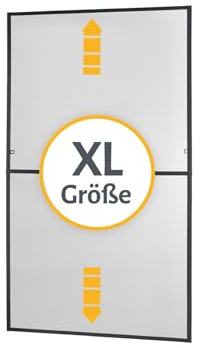 empasa Insektenschutz Fliegengitter für bodentiefe Fenster MASTER SLIM XL extra groß mit Alurahmen individuell kürzbarer Selbstbausatz in weiß, braun oder anthrazit, 130 x 220 cm