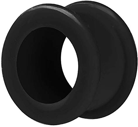 Piercingfaktor Farbiger Flesh Tunnel Silikon Extra Big Double Flared Weich Flexibel XXL Rund Creole Ohr Plug Ear Piercing Bunt 14mm Schwarz