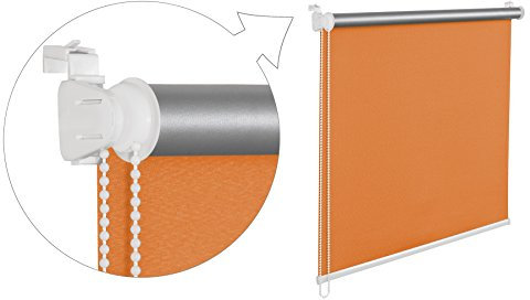 KS Handel 24 THERMOROLLO VERDUNKLUNGSROLLO 70x200 cm ORANGE FENSTERROLLO MIT THERMOBESCHICHUNG 100% ABDUNKLUNG INKL. SEILZUGHALTER