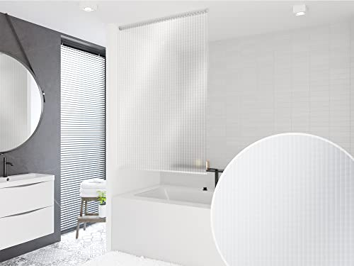 Basic Ducha rollo peva 80 x 240 cm 3d efecto transparente mosaico. Shower Estor Curtain.